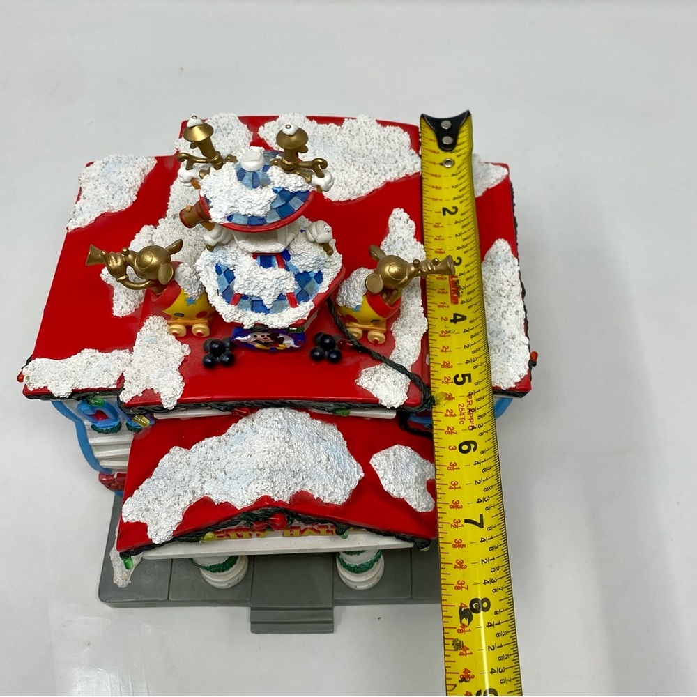 Vintage Disney Holiday Toontown City Hall Christmas Village Porcelain House - Picture 10 of 10